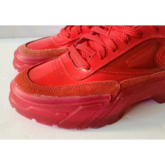 Reebok Cardi B Sneakers Size 5 Red Coated Club C Double Bubble Gum Bottom - Picture 7 of 13